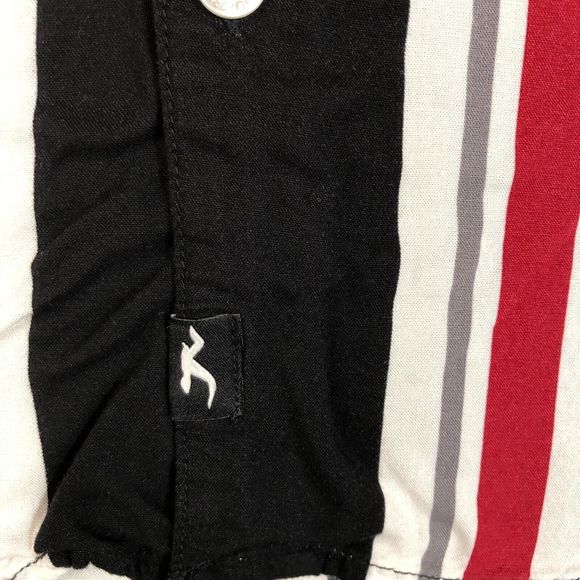 American Eagle Shirt Mens Medium White Striped Button Up Classiccore Preppy - Picture 5 of 9